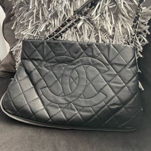 Chanel Black Timeless Caviar Expandable Tote